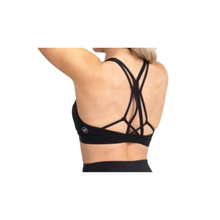 Load image into Gallery viewer, KBody Crossed Back Sports Bra- Black