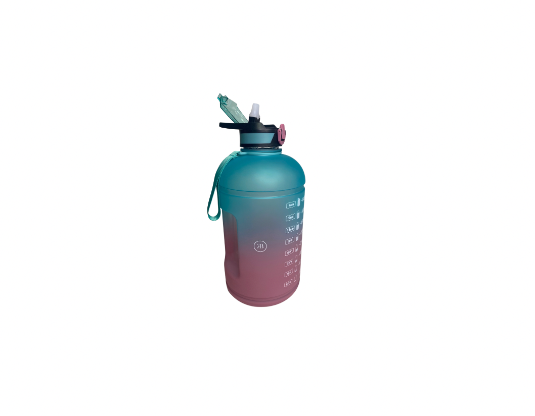 Half Gallon Water Bottle with Times Pink Turquoise